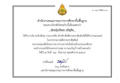 เกียรติบัตร Wadhadsung Team ผักปลอดภัยไร้กังวล 🥬🥕🥗🍆🥒🍅